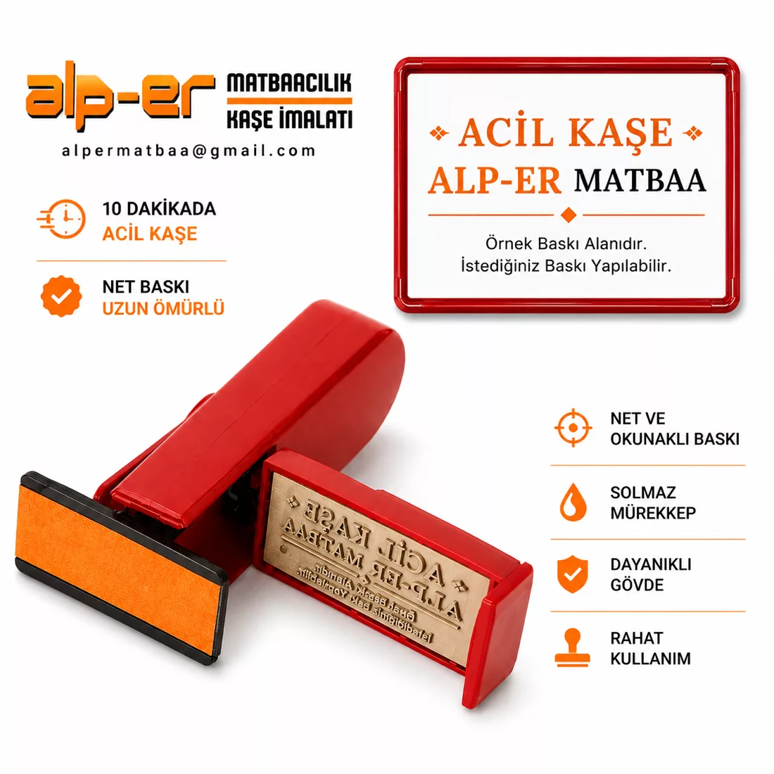 ALP-ER MATBAA cep kaşe ve 10 dakikada acil kaşe